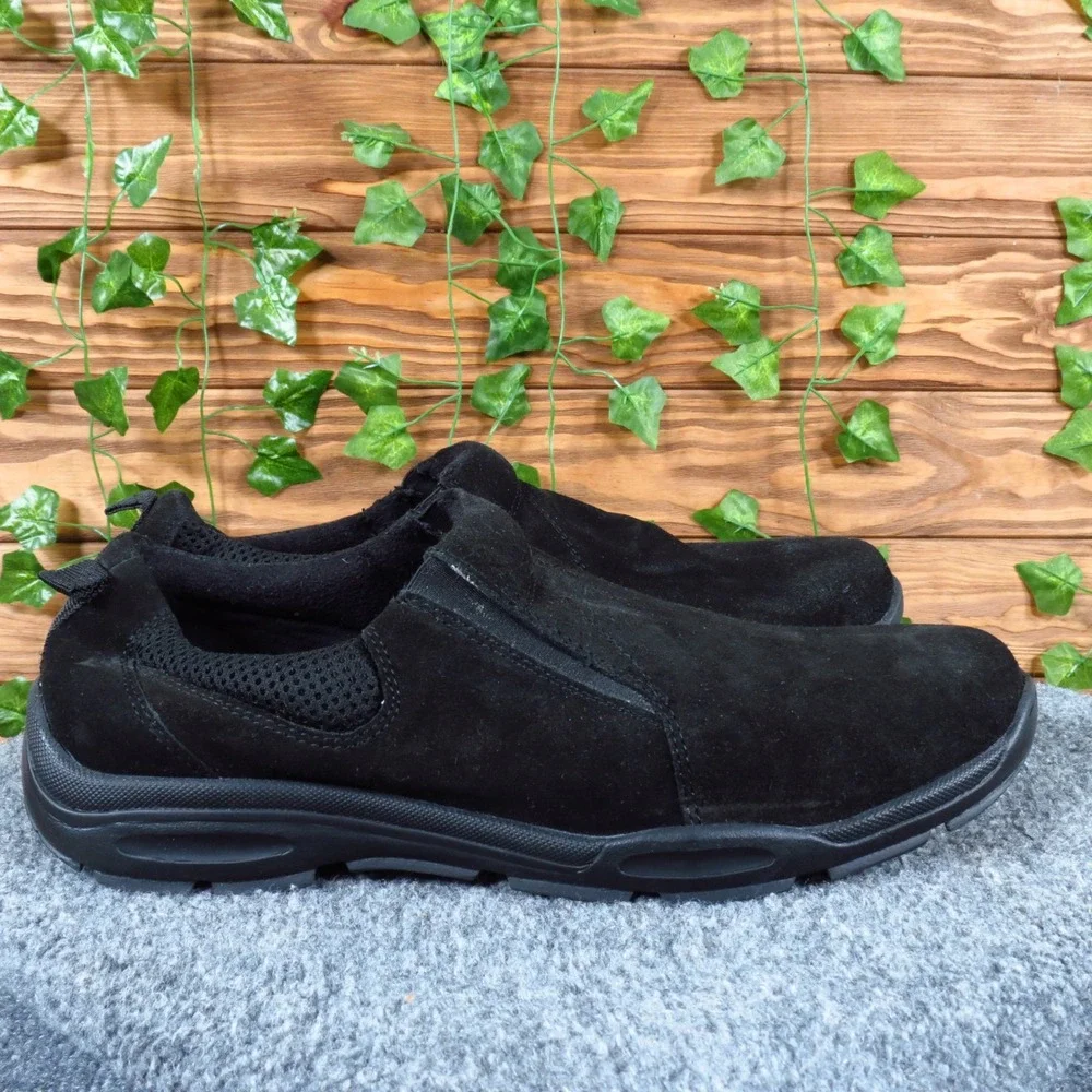 Scandia‎ Woods Mens Slip On Casual Shoes Sz 12 Wide Black Suede Comfort Walking